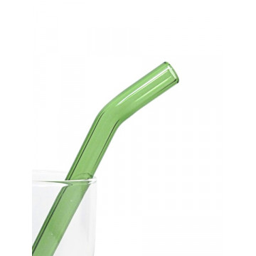 Paille verre Smoothie Courbe Courte GREEN - STRAWESOME
