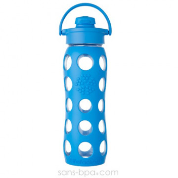 Bouteille verre 650ml FLIP - Turquoise