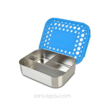 Boite 3 compartiments 100% inox TRIO AZUR DOTS