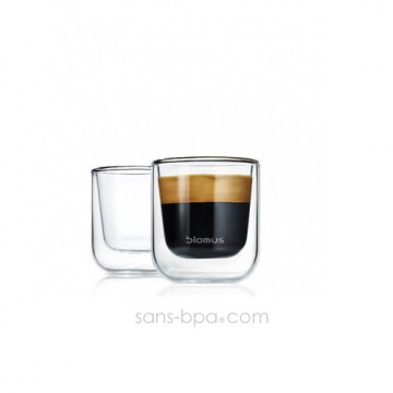 Lot 2 verres à café Nero . Blomus