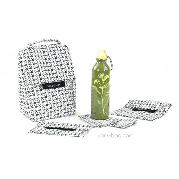 Pack Sac isotherme Lunchbag W&B+ Gourde inox 600 ml Parsley + Bundles B&W