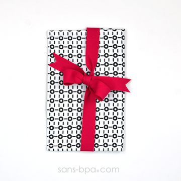 Pochette Mini Cadeau BLACK & WHITE - ruban Fushia