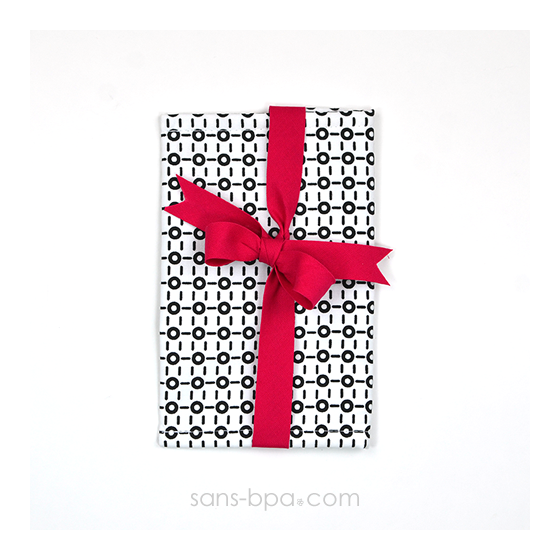 Pochette Mini Cadeau BLACK & WHITE - ruban Fushia