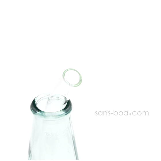Paille en verre courbe - courte - smoothie . La Transparente