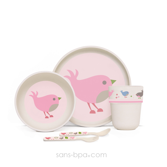 Set vaisselle biodégradable - Chirpy Bird