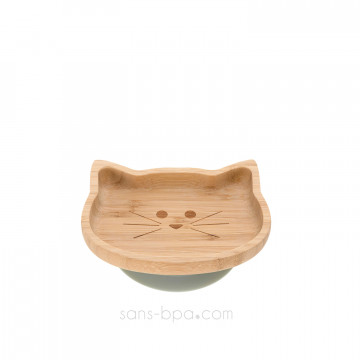 Assiette bambou à ventouse Petit Chat
