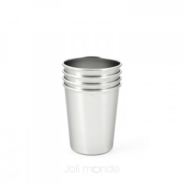 Lot de 4 P'tites timbales inox 180ml - CLEAR