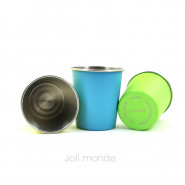 Lot de 4 P'tites timbales inox 180ml - COLOR