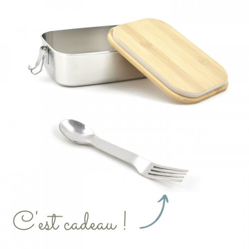 Kit découverte La Bento bambou inox & son couvert 2-en-1 inox