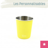 La P'tite timbale personnalisable inox 180ml - Color - Citron - JOLI MONDE