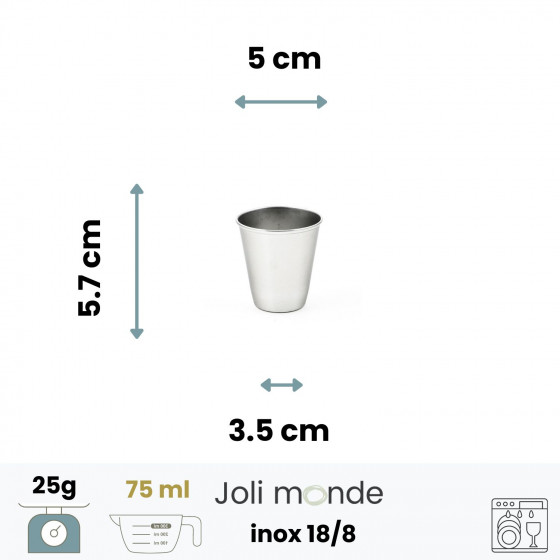 La Mini timbale inox 75 ml - JOLI COEUR - JOLI MONDE