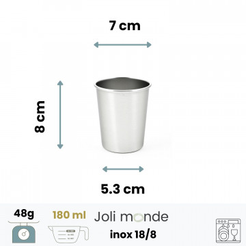 Verre inox 180 ml SILVER - JOLI MONDE