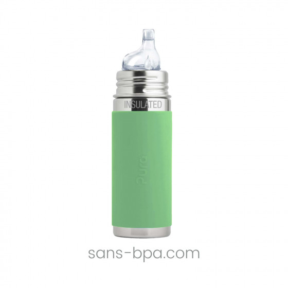 Biberon anti-fuite inox 325 ml - Vert - PURA