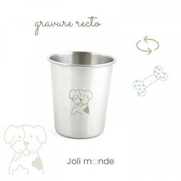 Timbale 180 ml inox gravé TWIST . Chien & Jouet - JOLI MONDE