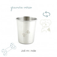 Timbale 180 ml inox gravé TWIST . Coccinelle & Feuille - JOLI MONDE