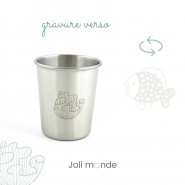 Timbale 180 ml inox gravé TWIST . Poisson & Corail - JOLI MONDE