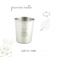 Lot 3 timbales 180 ml inox gravé TWIST . Au jardin . Joli Monde