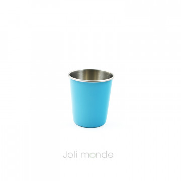 Timbale 180 ml inox color Vert . Motif . JOLI MONDE