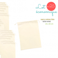 Set 25 sacs coton bio Calendrier Avent . Médium 25 x 30 cm