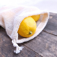 Sac à vrac . maille filet . SMALL 15 x 25 cm - Fruits & Légumes . Poids 20 g - Joli Monde