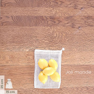 Sac à vrac . maille filet . SMALL 15 x 25 cm - Fruits & Légumes . Poids 20 g - Joli Monde