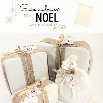 Lot 10 sacs coton bio . Emballage cadeau responsable ! 35 x 47 cm - Joli Monde