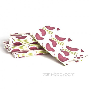 Lot 2 serviettes Set coton recyclé PAPILLONS