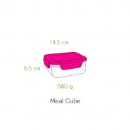 Contenant verre Meal Cube 900ml - Framboise